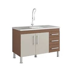 BALCAO COZ MDF 1,20 FLEX AMENDOA WHT MGM