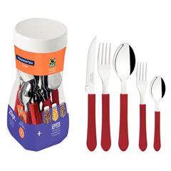 FAQUEIRO INOX 20PC LEME VERMELHO
