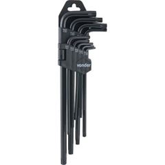 JOGO CHAVE HEXALOBULAR 9PC T10-T50 LONGA