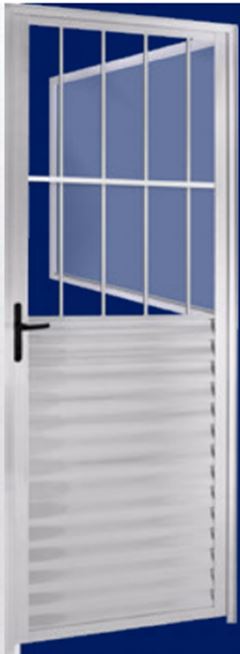 PORTA ALUM BCO 210X80 1FL GRAD LISO ESQ