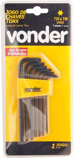 CHAVE TORX JG C/7PC T10-T40 CRV VONDER