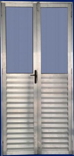 PORTA ALUM 210X100 2 BD 2 VID+VEN ESQ
