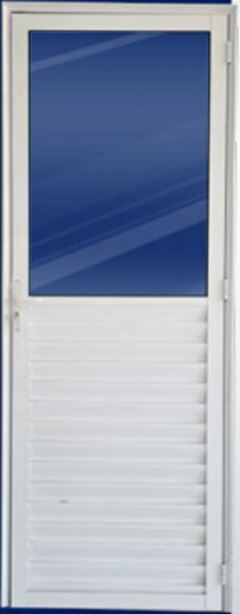 PORTA ALUM 210X80 2 VID LISO ESQ